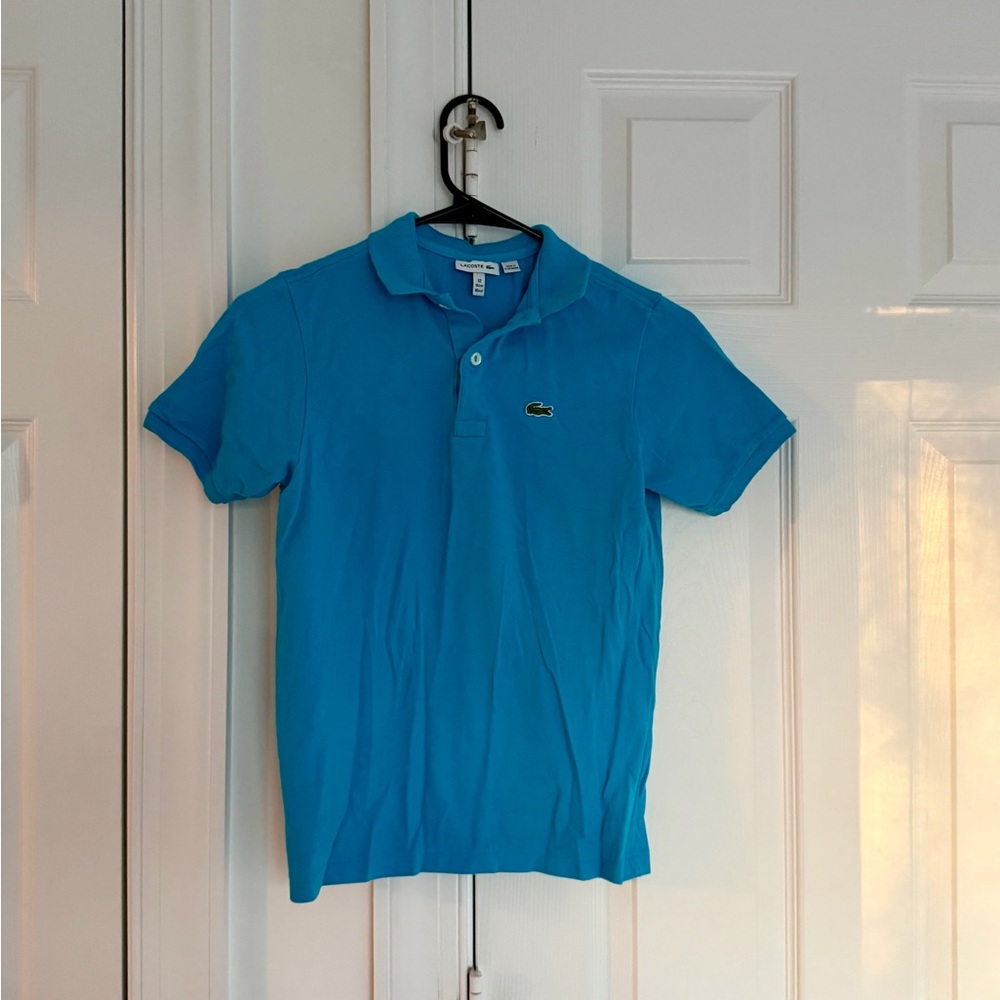 LACOSTE Boys Classic Blue Polo Shirt